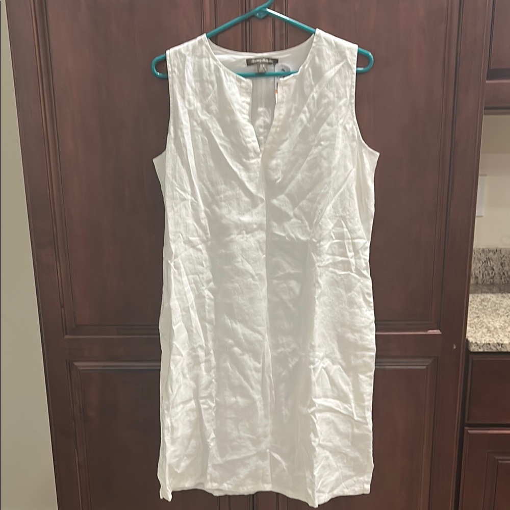 Tommy Bahama White Linen Dress with Pockets
